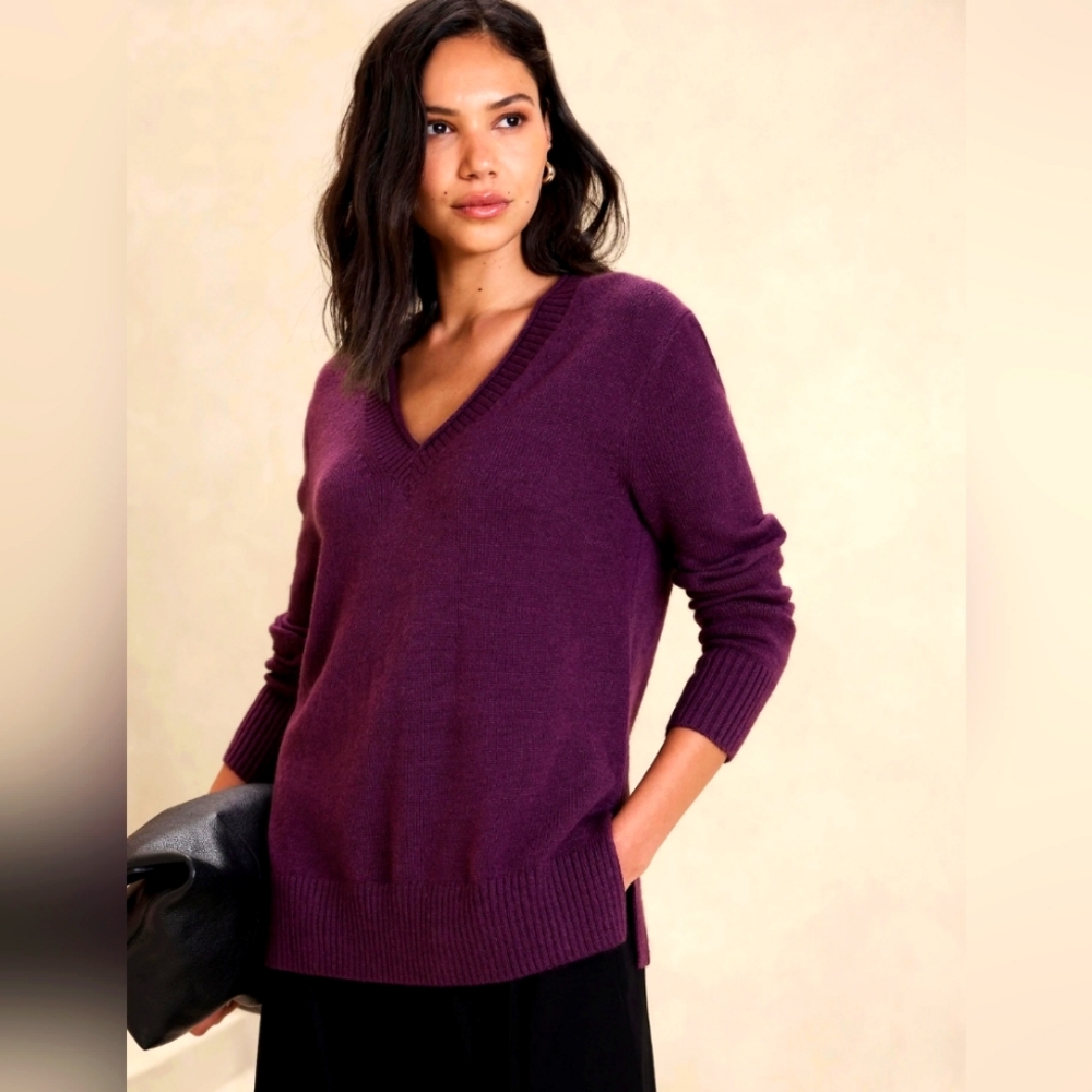 Banana Republic ESSENTIAL V-NECK SWEATER Size L, NWT
